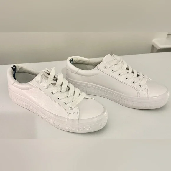 Nautica Women's Classic White Sneakers - Picture 2 of 7